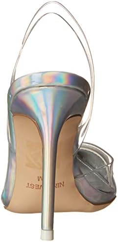 Nine West Women's FRANCIN3 Pump, Clear/Silver, 8 | Image 2