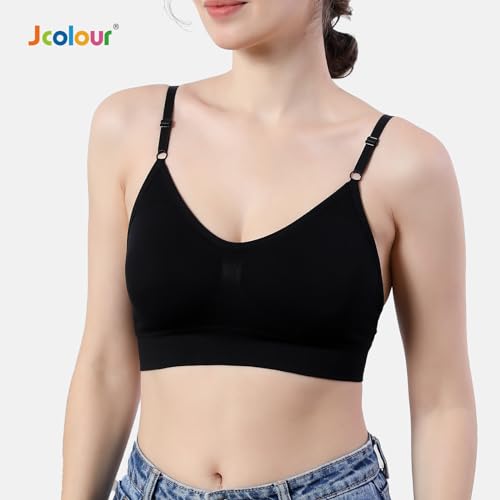 J COLOUR Sutiã top com alça bojo removivel Sem Costura para academia Adulto Feminino… (BR, Alfa, P,