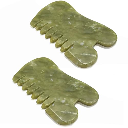 Set de 2 Peines de Jade Natural para Masaje miniatura 1
