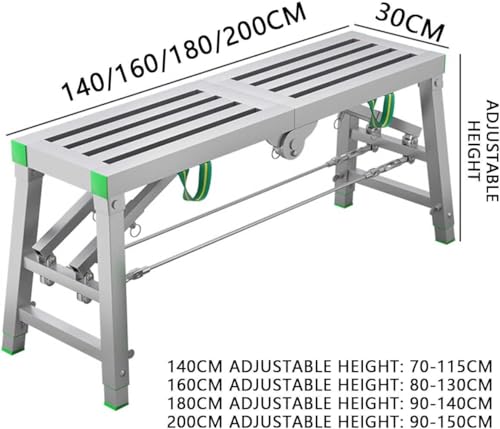 Échelle de travail pliante multifonctionnelle acier carbone réglable plafond - 3