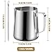 Milk Frothing Pitcher - 12oz/350ml Milk Frother Cup Stainless Steel Jug Steaming Pitcher, Milk Coffee Cappuccino Latte Art Barista Steam Pitchers Milk Jug Cup with Extra Two Decorating Pen