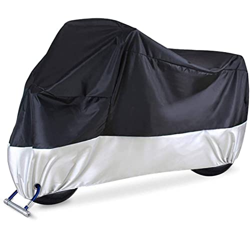 KOKOMALL Funda Impermeable para Motocicleta para Exterior con Agujeros de Bloqueo, 210D Capa para Moto Protectora Duradera contra el Polvo y el Sol para 4XL Cover