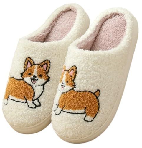 Stylish Animal Embroidery Faux Fur Slippers Warm Fluffy Indoor Slippers Winter Soft Bedroom Shoes for Unisex 2025