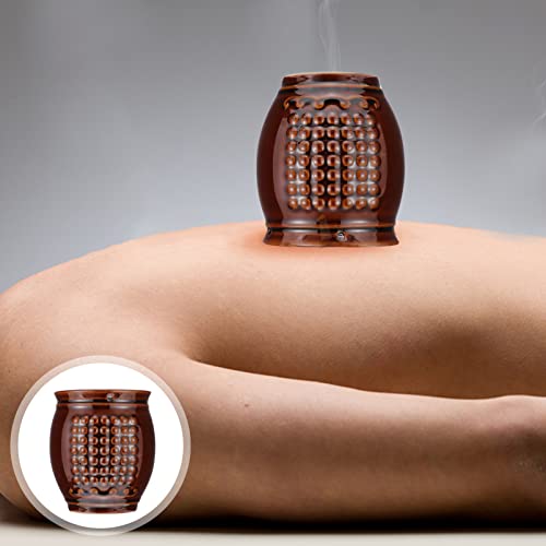 KOMBIUDA Ceramic Moxibustion Pot con Copa para Raspar para Terapia Corporal Resistente a Altas Temperaturas Manual Caja de Moxibustión para Uso en Casa Bienestar miniatura 3