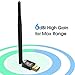 EDUP USB WiFi Adapter for PC, Wireless Network Adapter 150Mbps, High Gain 6dBi Antenna Support Desktop Laptop Compatible with Windows 11/10/ 8.1/7/ XP, Black