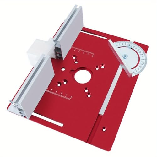 Placa de inserción de aluminio para recortadora de carpintería y fresado eléctrico de madera, placa abatible con medidor de inglete, rojo o azul