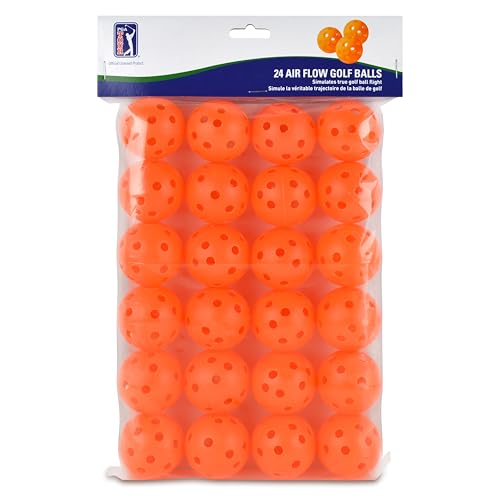 PGA TOUR 24 Air Flow Übungs Golfball, orange, PGAT138