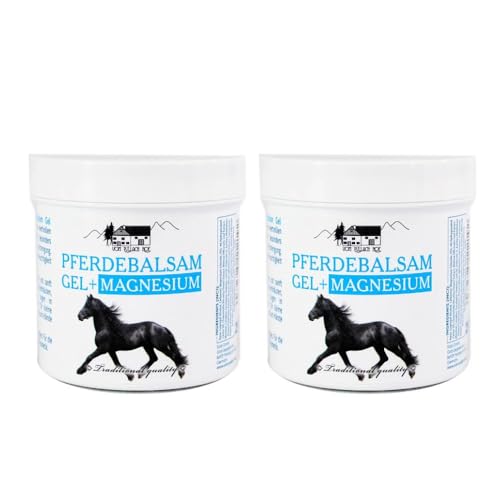 Crema de Caballo Con Magnesio Para Dolor Muscular, 250 ml x 2 Unds, Alivio del Dolor de Espalda, Efecto Refrescante con Extractos Naturales de Manzanilla y Valeriana, Hidratación para la Piel