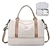 Reisetasche Damen 45x36x20 Easyjet Handgepäck Tasche Sporttasche Weekender Bag Schwimmtasche Wasserdicht Travel Duffle Bag Fitnesstasche Trainingstasche Krankenhaustasche mit Schuhfach,L10-beigebraun
