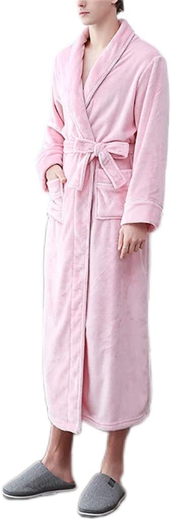 Bathrobe Men's Nightgown Autumn and Winter Warmth Thickened Flannel Plus Size Men's Comfortable Home Service