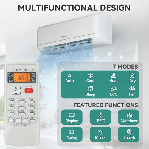 Image of YITAHOME 21 SEER2 12000 BTU Mini Split Air Conditioner Heat Pump System, 208-230V Ductless Inverter System with Wi-Fi & Alexa Compatibility, Cover Up to 750 Sq. Ft, Complete Installation Kit Included