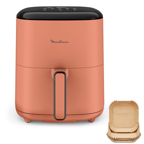 Moulinex Easy Fry POP TERRACOTTA 5L, air fryer, Jusqu'à 6 personnes, 10 Programmes intuitifs, Ecran tactile digital, Gain de temps et d'énergie, EZ245TF0