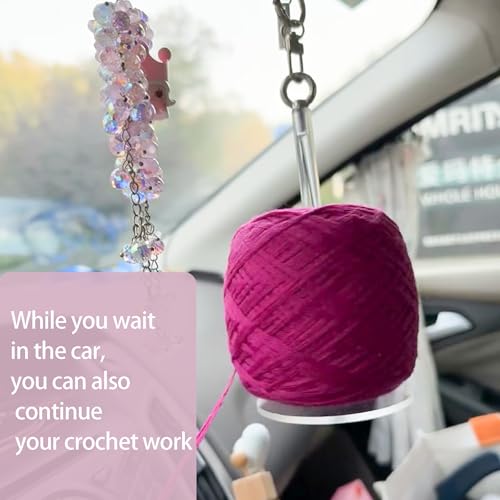 Image of Portable Yarn Holder for Crocheting Clear Crochet Yarn Holder Knitting Accessories Thoughtful Gift for Craft Lover Beginner (Acylic)