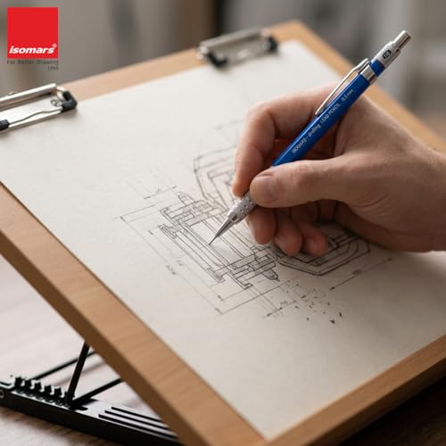 Image of Isomars Drawing Board | Table Model Foldable Board with Clips | Drawing & Drafting Board | A1 (25.5 x 35 inches) | Ideal for Artists & Professionals