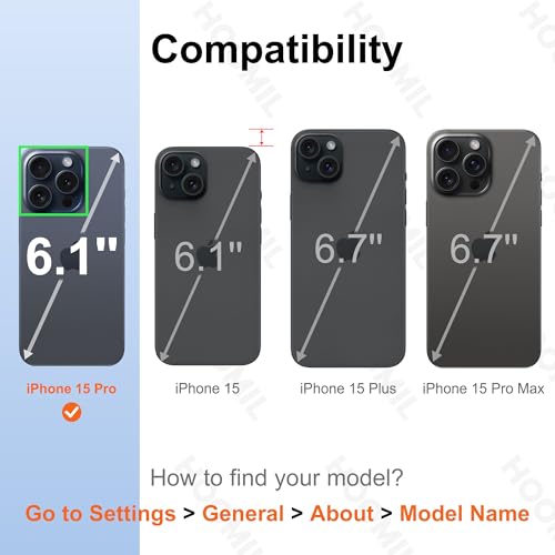 Image of HOOMIL Case for iPhone 15 Pro, Anti-Yellowing, Crystal Clear