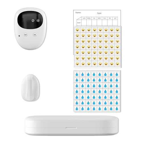 Alarma inalámbrica para mojar la cama para niños y niñas, recargable por USB C, alta sensibilidad, sonido fuerte, vibración fuerte, alarma de orina, soluciones de enuresis nocturna, entrenamiento