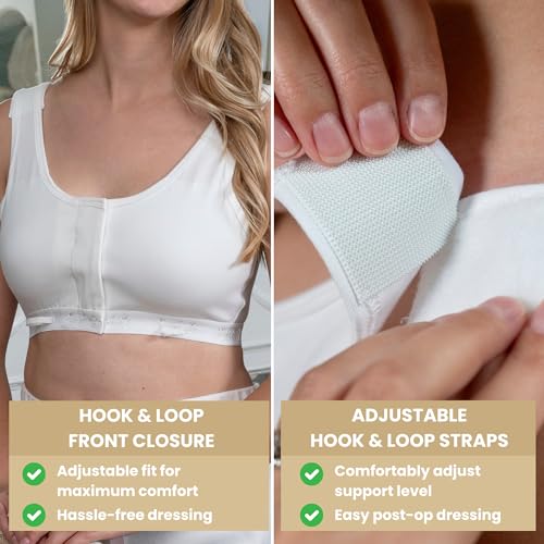 Gentle Touch Surg-Ease Bra with Hook and Loop Front Closure- Post Mastectomy Recovery Bra, Made in USA4