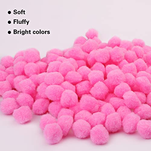 Veroave Pink Pom Poms, 150 PCS 1 Inch Pom Poms for Crafts, Fuzzy Puff Balls for DIY Art Creative Crafts Decorations, Crafts Pom Poms Balls for Valentine\'s Day, Women\'s Day, Mother\'s Day - Thumbnail 5