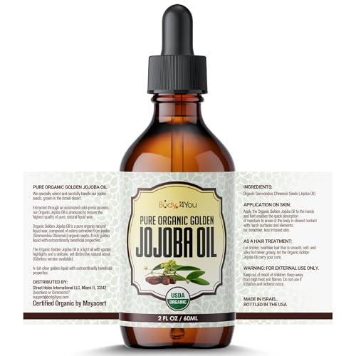 Bodyj4You EO-JOJOBA-2OZ Organic Jojoba Oil | Hair Face Skin Gua Sha Oil Face Massage Dermaplaning thumb #1
