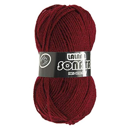Hilo de Acrilico Ovillo de Lana para Tejer Crochet Ganchillo o Punto Torrijo SONATA 30g, Ovillo de Lana Suave Acrílica para Tejer | 1 Unidad, Color 1565-GRANATE