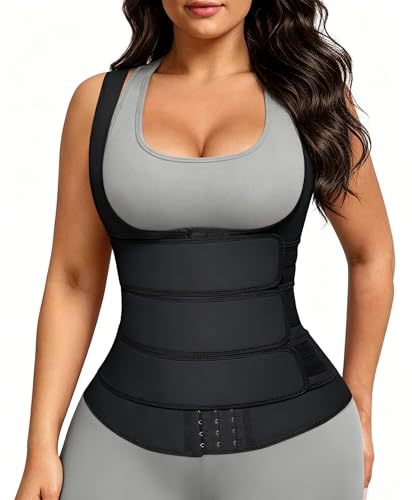 FeelinGirl Women's Underbust Waist Trainer Corset Vest Tummy Control Steel Boned Waist Cincher Workout S