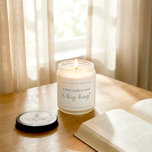 Image of Thinking of You Gifts for Women, Big Hug Candle Get Well Candle | Sympathy, Cheer Up, Comfort Gifts, Feel Better Inspirational Gift, Send A Big Hug Candle 7Oz Lavender Scented Candle