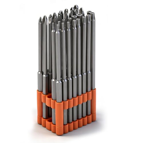 HORUSDY 32-Piece 1/4 Shan Extra Long Security Power Bit Set 6 Long Tamper Proof Security Bits S2 Steel.