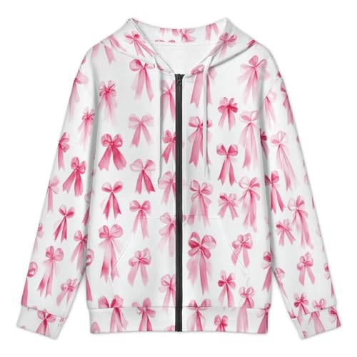 Pink Breast Cancer Awareness Men's Hoodies with Zipper Lightweight Long Sleeve Casual Sweatshirts3