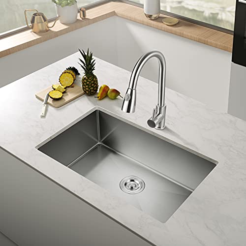 Gaomasck Kitchen Sink, 22 X 16.5 Inch Undermount Kitchen Sink Single Bowl 16 Gauge Stainless Steel Sink, High-End Handmade For Kitchen Sink, Bar Sink Or Outdoor Sink #TOP6