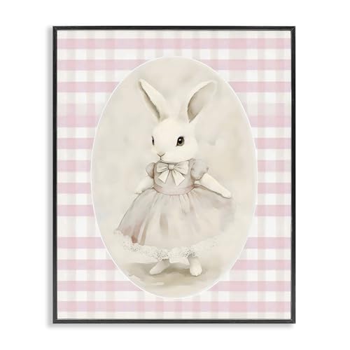 Stupell Industries 'Sweet Pink Girl Bunny'�A�z����W�[�N���[�A�[�g�A�u���b�N�A40.5 x 60.8cm�A�|���₷�����A�č����AArlington Prints��