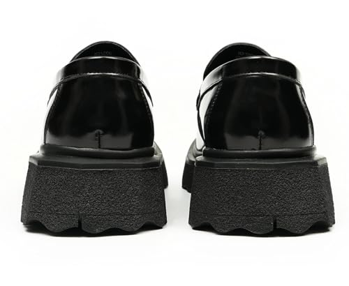 Santimon Mens Loafers Slip On Formal Dress Patent Leathe Penny Loafers Fashion Prom Wedding Business Casual Mocasines Thick Sole Walking Shoes for Men4