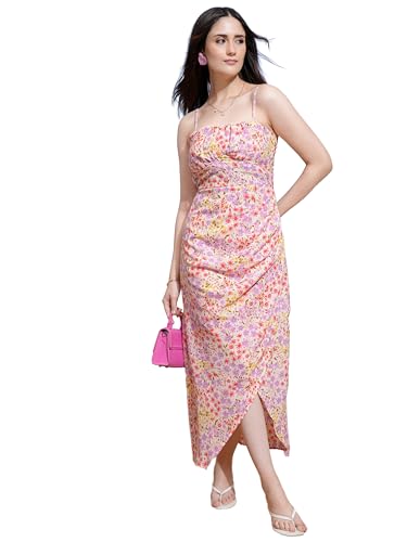 Image of Tokyo Talkies Women's Sleeveless Shoulder Straps Printed Ankle Length Dresses | Stylish| Casual