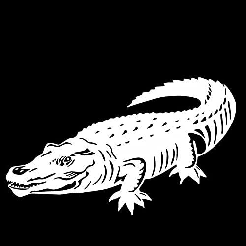 17.4CM10.5CM Ferocious Crocodile Creative Car Stickers Body of Car Decor Vinyl Decal Black/Silver C4-1452
