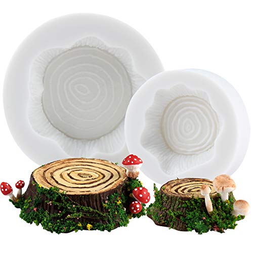 souche d'arbre Fondant Bonbons Moules en silicone pour pâte à sucre, décoration de gâteau, Cupcake, Chocolat, Pâtisserie, polymère, argile, fabrication de savons, résine époxy, Large and Small Cover