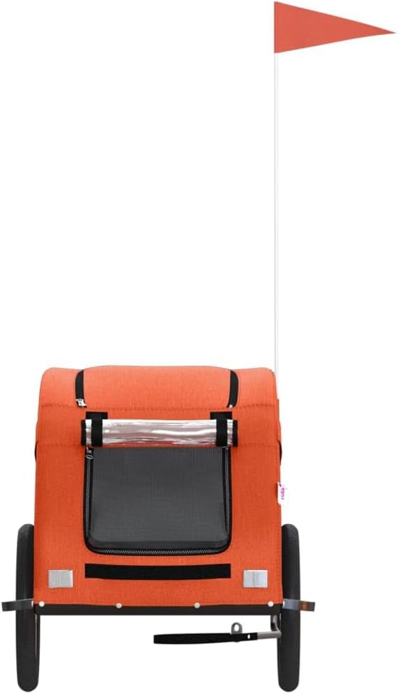 Pet Bike Trailer for Small Dogs, Foldable Bicycle Pet Stroller for Cycling, Durable Oxford Fabric with Weatherproof Cover and Safety Reflector, Red