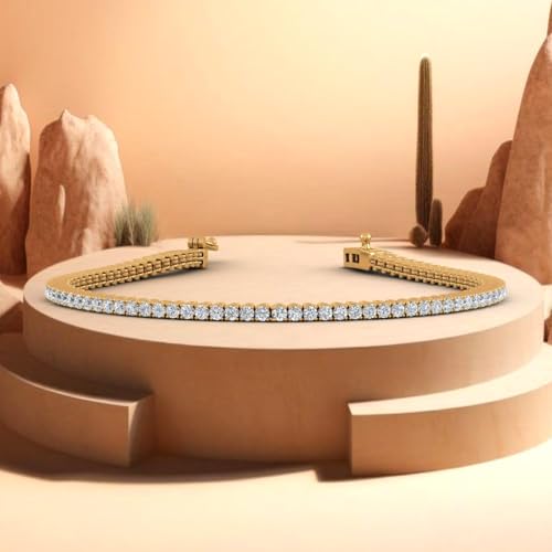 Image of 2 Carat Natural Diamond Tennis Bracelet for Women in 10K Gold in 7.5 Inch