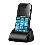 artfone Big Button Mobile Phone for Elderly - Easy to Use SIM Free Unlocked With SOS Emergency Button, 1800mAh Big Battery - Blue