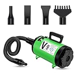 PetLife Professional 5.2HP Dog Dryer with Heater, high Velocity Dog Hair Dryer, Low Noise Grooming Blower for Dogs, Adjustable Pet Force Dryer for Home and Salon Use