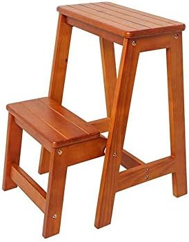 Solid Wood Folding Step Ladder Stool - Multifunctional Chair for Changing Shoes, Ideal for Home Use