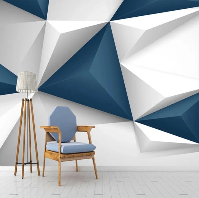 Papier peint panoramique 3D géométrique triangle moderniser salon salon 400x280cm
