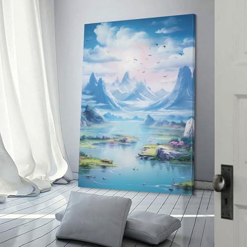 Affiche lacs et montagnes décoration murale salon moderne 40x60