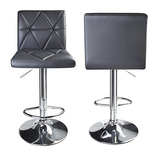 Leader Accessories Modern Swivel Grey Bar Stool Diagonal Line, Hydraulic Adjustable Bar Stools,Set Of 2 #TOP1