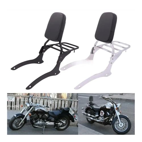 Dossier passager moto XVS 1100 résolvant le manque de confort et de rangement arrière