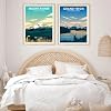 National Park Paint by Numbers Kit for Adults, DIY Grand Teton Rolled Canvas 12" Wx16 L 2 Pack Painting Kits for Adult, Mount Ranier Beginner Painting by Numbers Art and Crafts for Adults Wall Decor #3
