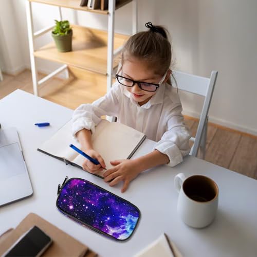 Image of Galaxy Starry Sky Stars Pencil case for Student Girl Boy, Large Capacity Pencil Pouch with Zipper Compartments, Cosmetic Makeup Bag Organizer for School Supplies Office Home