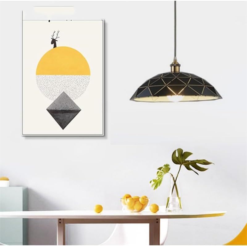 Lampe suspendue rétro chic blanche E27 lustre en fer cage vintage - 3