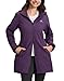 Pioneer Camp Fall Jackets for Women Lightweight Water Resistant Warm Fleece Coat Windproof Detachable Hood Raincoats, Midnight Purple, XL