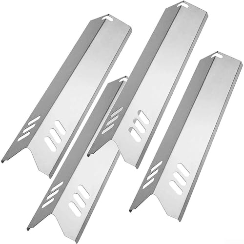 Eawfgtuw Lot de 4 cache-brûleurs universels en acier inoxydable pour barbecue à gaz