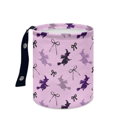 Image of Halloween Witch Bow Car Trash Can, Cute Car Trash Bag, Hanging Car Organizer and Storage Bag, Trash Bin Universal for Cars Accessories, Vehicle, Travelling