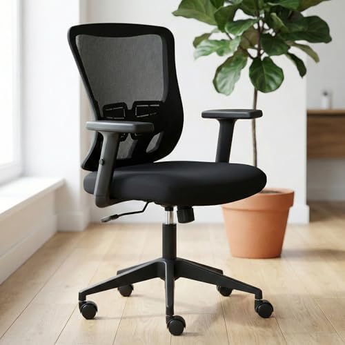 Cadeira de Escritório Giratória com Apoio de Lombar Duoffice DU21...